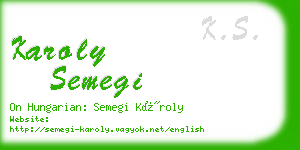 karoly semegi business card